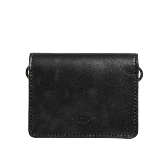 Dolce & Gabbana Black Leather Bifold Card Holder Mens Coin Purse Key Clip Wallet