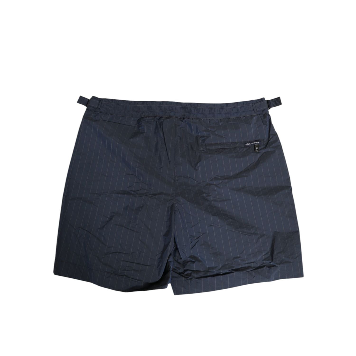 Dolce & Gabbana Navy Blue Polyester Pinstripe Men Shorts Swimwear