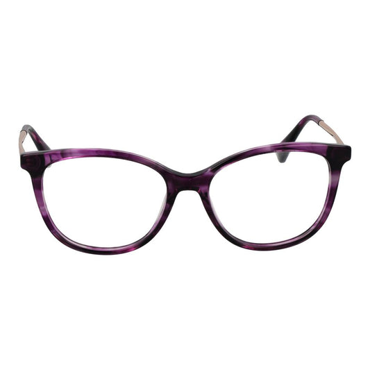 Max Mara Purple Women Glasses Frame in full-rim oval style with acetate material, 52mm lenses width, and 140mm temples.