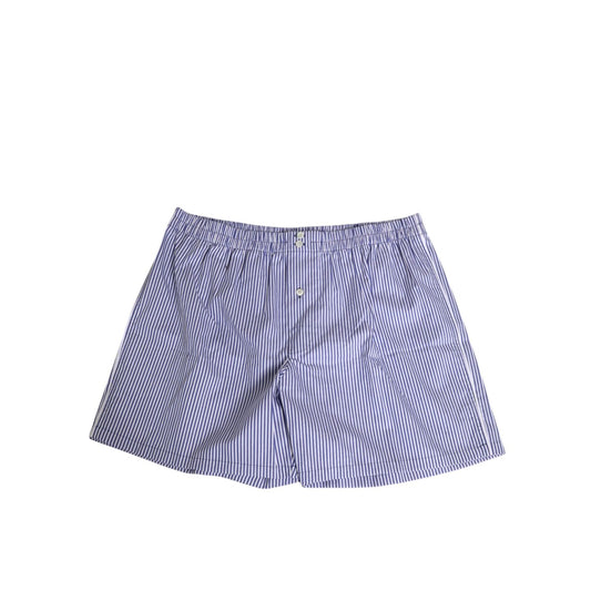 Dolce & Gabbana Blue White Cotton Striped Button Fly Shorts Swimwear