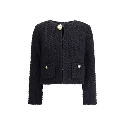 Fabiana Filippi Black Fleece Wool Coat