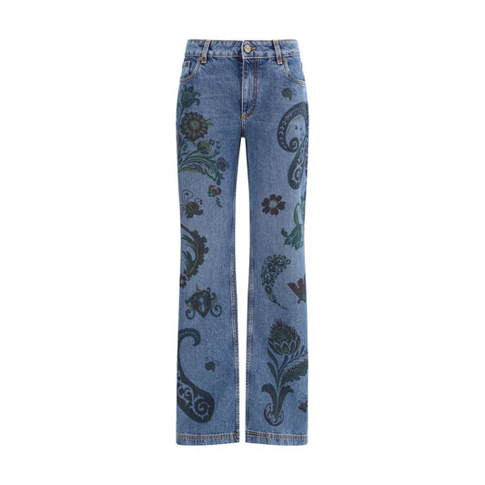 Etro Blue Cotton Flared Jeans
