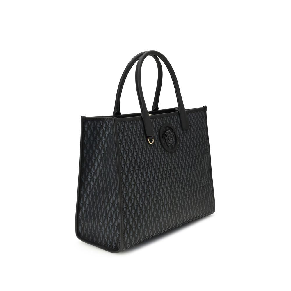 Front view with bag zipped and handles upright.