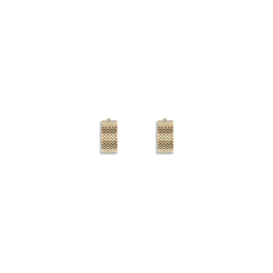 Jil Sander Gold Brass Earrings featuring geometric texture and minimalist design, perfect for sophisticated looks, AW25, 100% Brass.