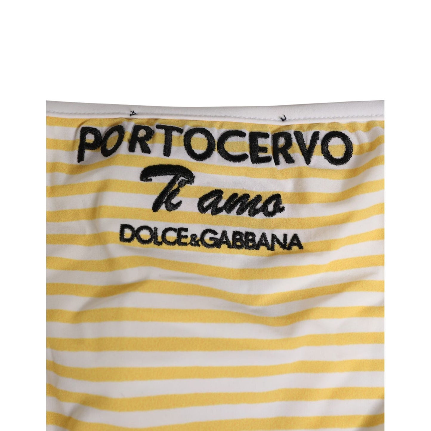 Dolce & Gabbana White Yellow Stripe Tie Side Logo Underwear