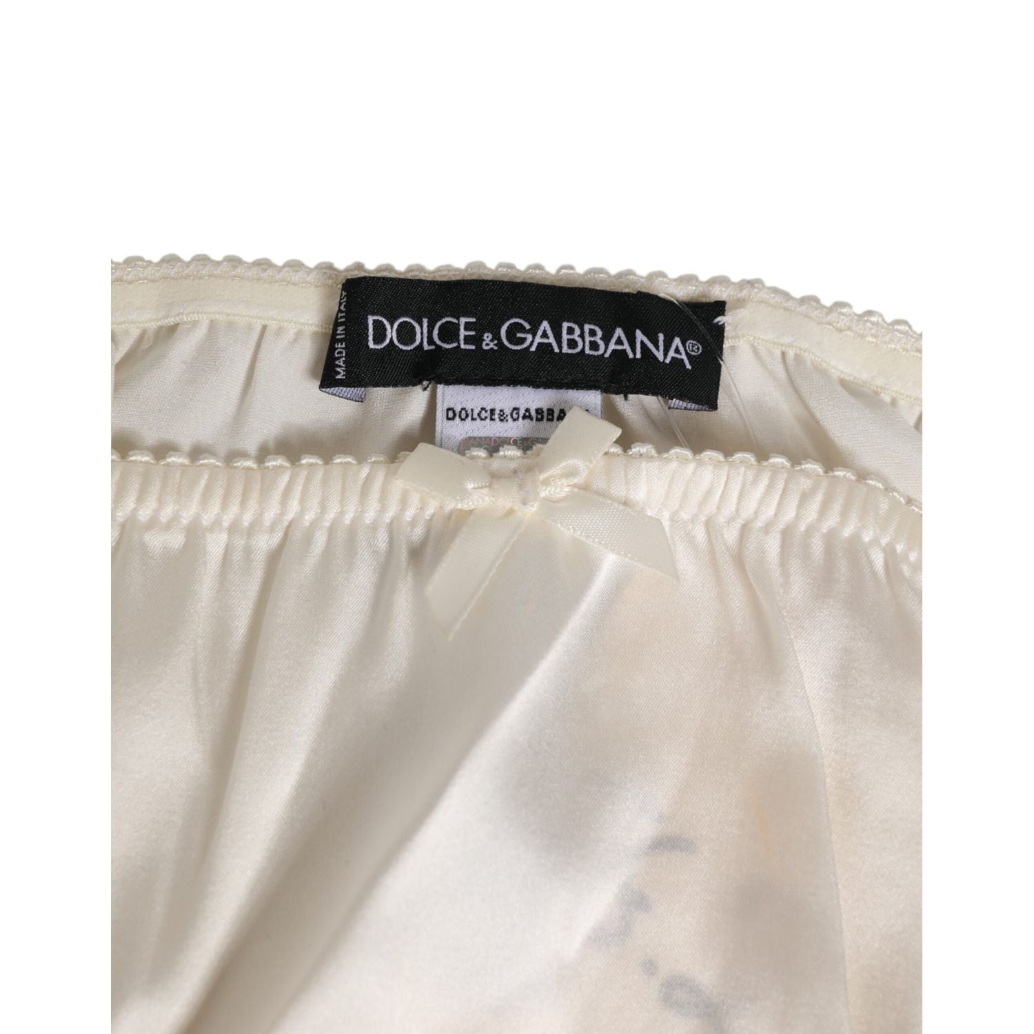 Dolce & Gabbana White Silk Satin Lingerie Panty  Underwear