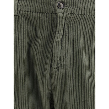 Cruna Green Cotton Casual Pants