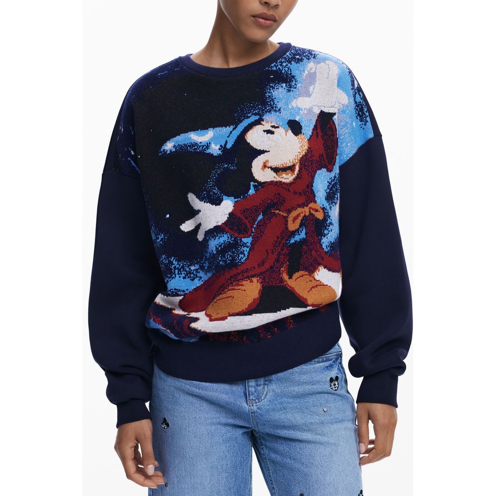 Desigual Blue Cotton Women Sweater
