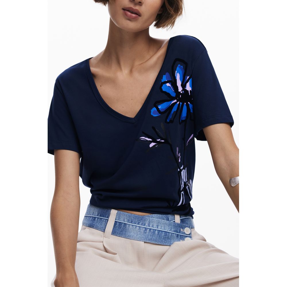 Desigual Blue Cotton Women T-Shirt