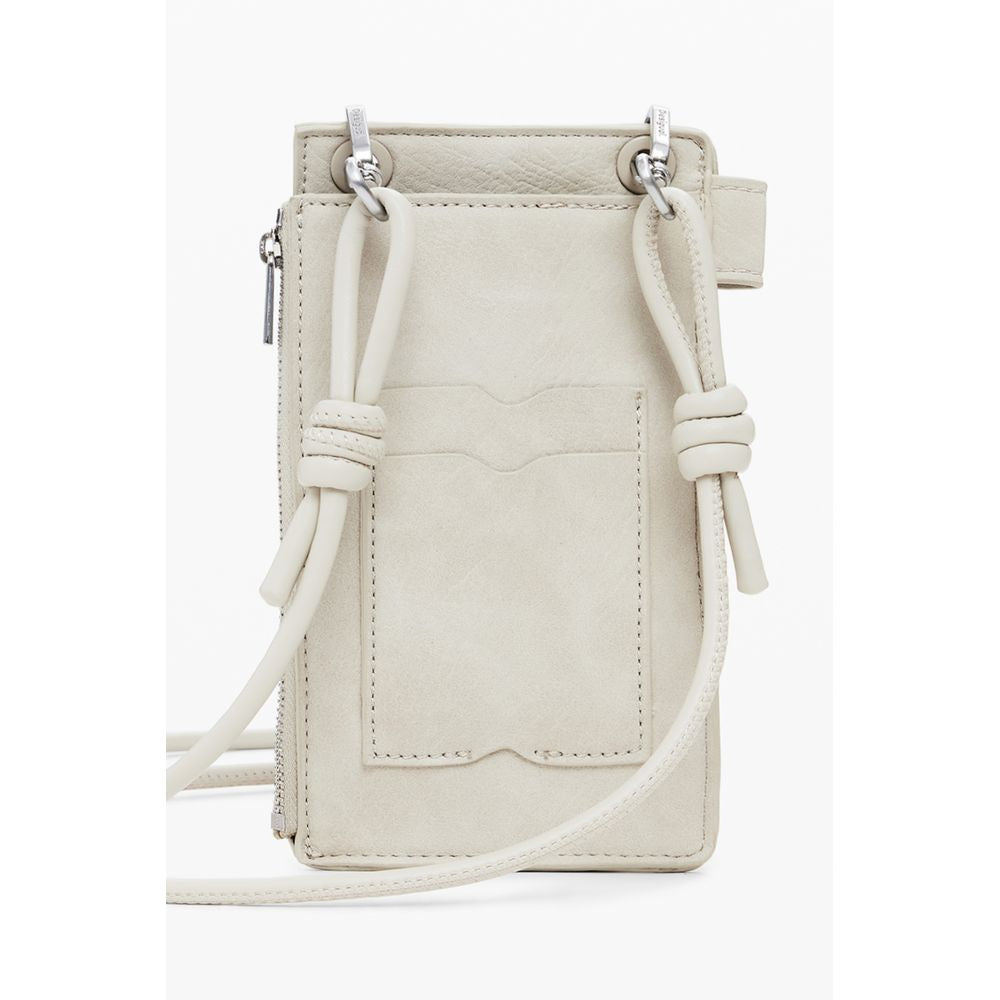 Desigual Beige Polyethylene Women Wallet with removable strap and card pocket, showcasing elegant design and functionality.