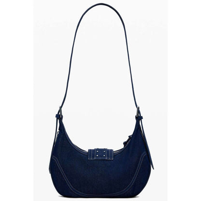 Desigual Blue Cotton Women Handbag with adjustable strap, featuring an elegant design crafted from cotton, polyester, polyurethane, and polyamide.