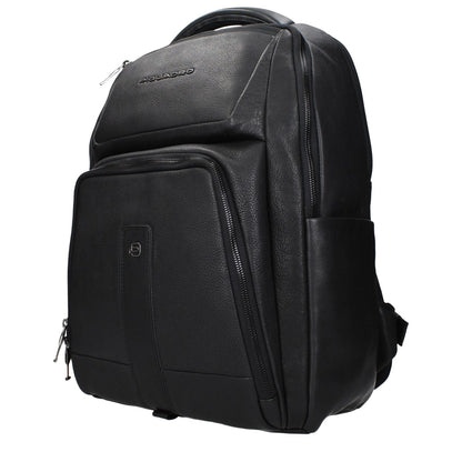 Piquadro Black Leather Backpack