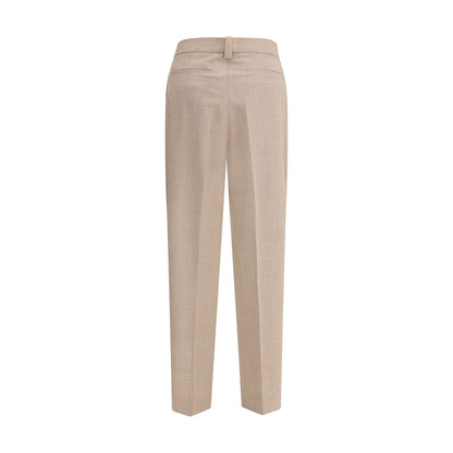 Fabiana Filippi Beige Fleece Wool Dress Pants