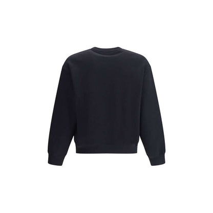 Maison Kitsuné Black Cotton Sweatshirt with classic crew neck, ribbed hem and cuffs for a comfortable fit, showcasing contemporary style for AW25.