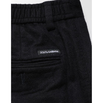 Dolce & Gabbana Black Cashmere Dress Formal Men Trouser Pants