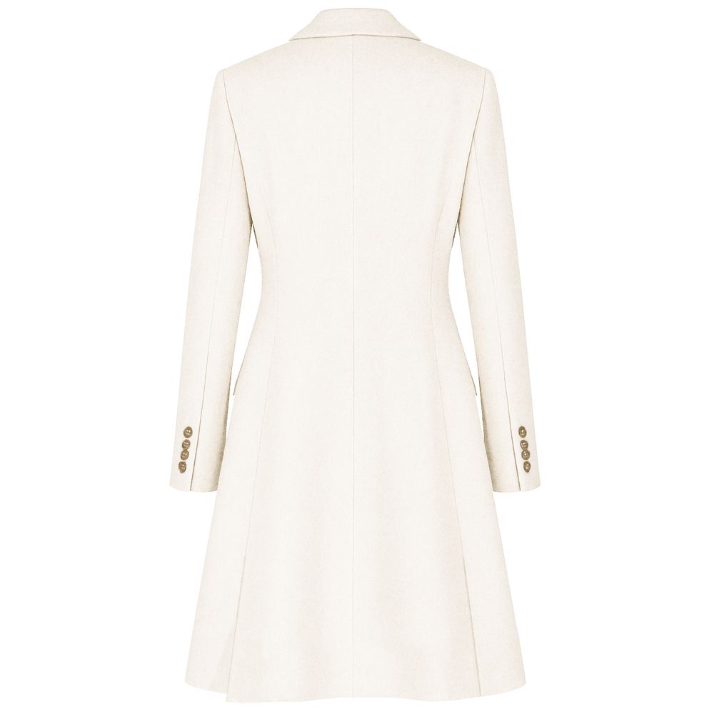 Made in Italy White Wool Women Coat
