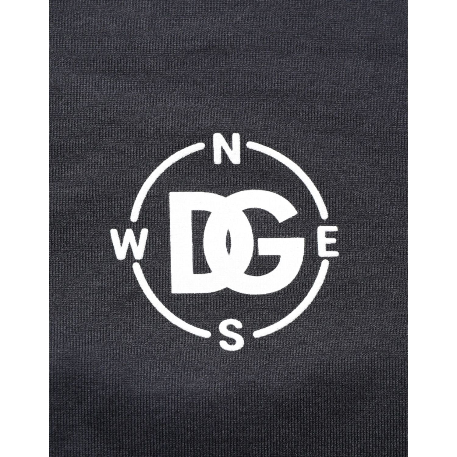 Dolce & Gabbana Black Logo Compass Cotton Crew Neck T-shirt