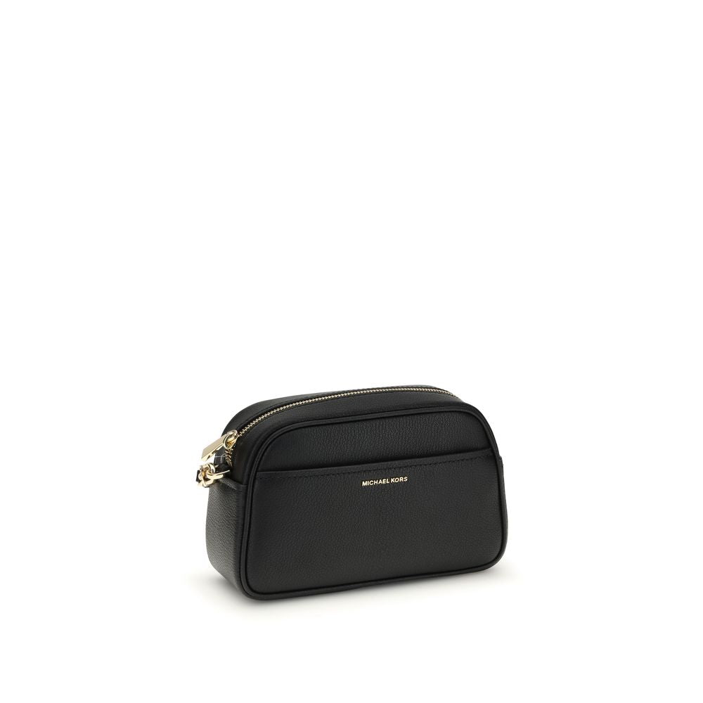 Michael Kors Black Calf Leather Bos Taurus Shoulder Bag with gold-tone details and adjustable strap, AW25 season