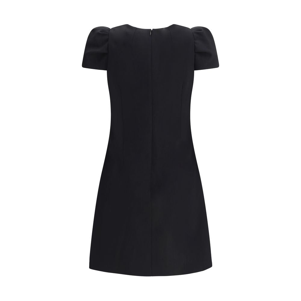 Back view of Alexander McQueen Black Wool Casual Dress showcasing its fitted silhouette and zip closure, perfect for contemporary looks.