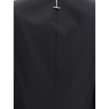 Back view of the Alexander McQueen Black Wool Coat showing detailed stitching and sleek design.