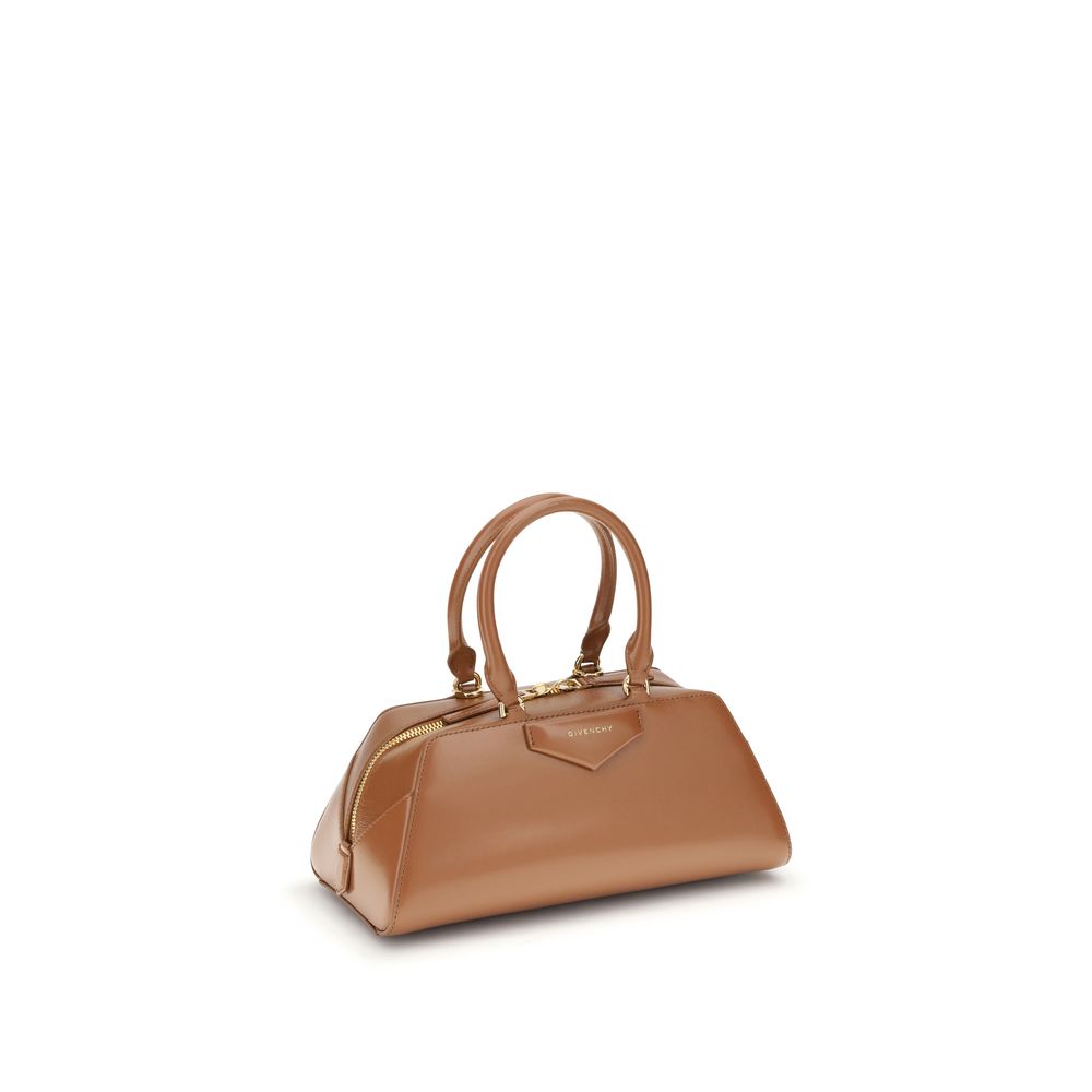 Givenchy Brown Calf Leather Bos Taurus Handbag with structured design and embossed logo.