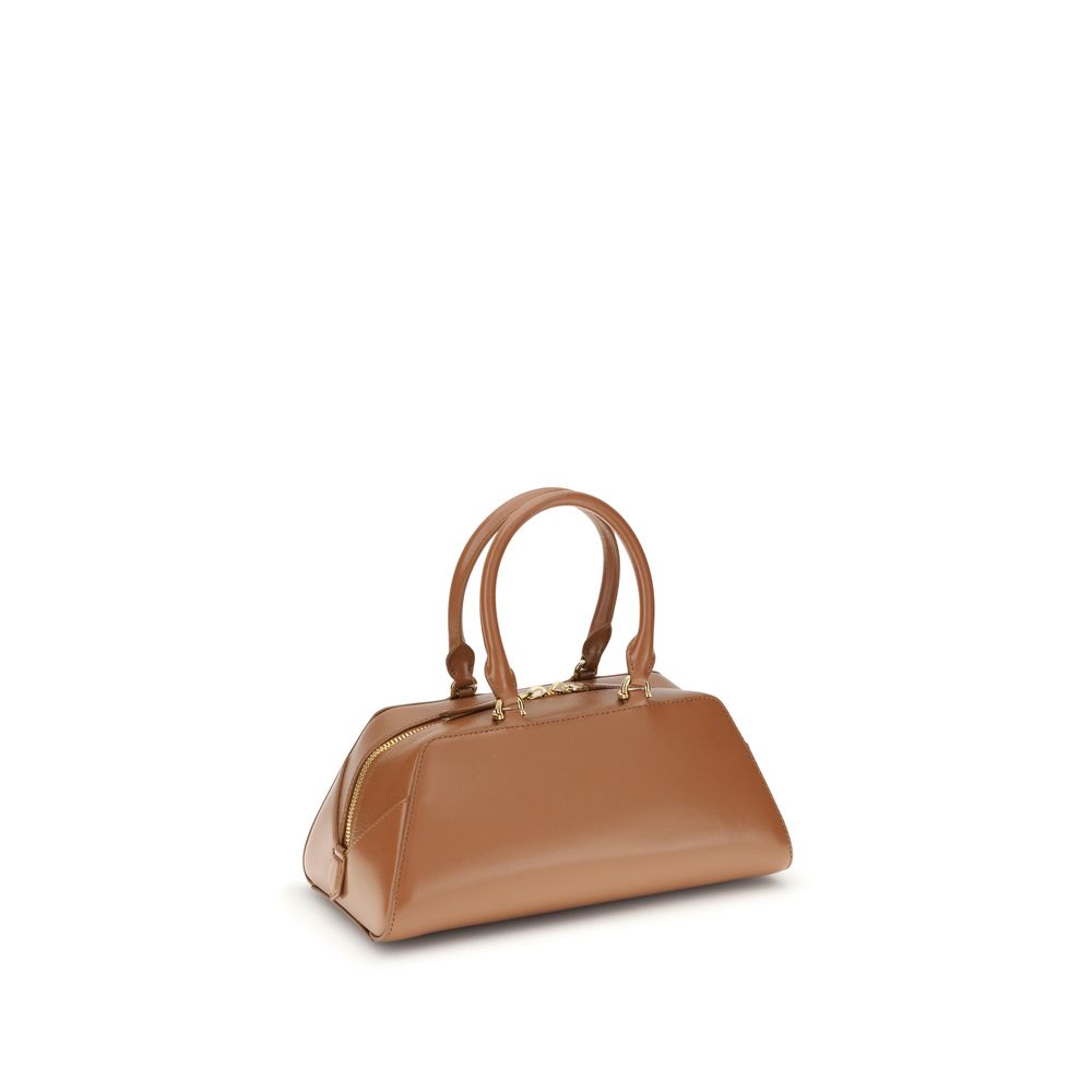 Givenchy Brown Calf Leather Bos Taurus Handbag with elegant elongated silhouette and embossed logo.