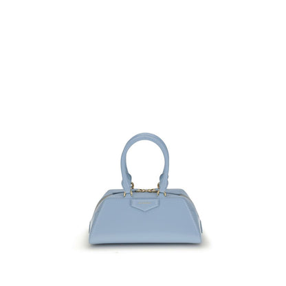 Givenchy Light Blue Calf Leather Bos Taurus Handbag with gold finish details and removable strap