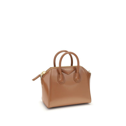 Givenchy Brown Calf Leather Bos Taurus Handbag with sleek design, top handles, and adjustable shoulder strap.