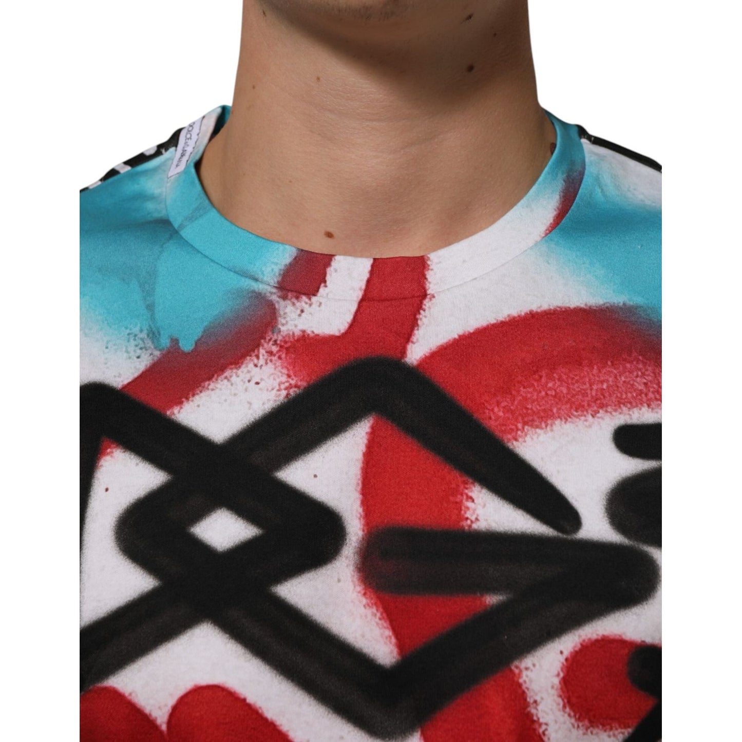 Dolce & Gabbana White Graffiti Crew Neck Short Sleeves T-shirt