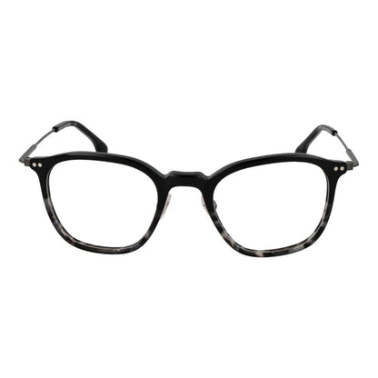 Lozza Black Metal Glasses (Frames) unisex full-rim square style in black metal with demo lenses, size 48-21-140, includes branded case.