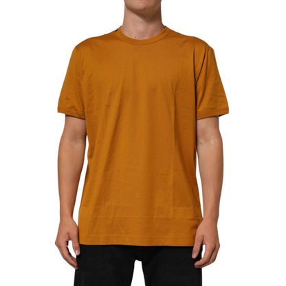 Dolce & Gabbana Golden Brown Crew Neck Short Sleeve T-shirt