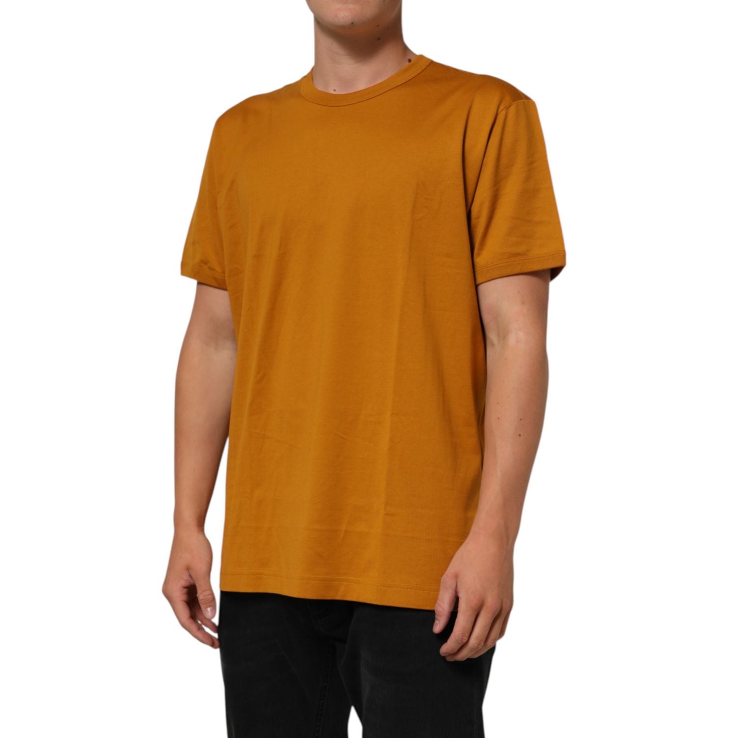 Dolce & Gabbana Golden Brown Crew Neck Short Sleeve T-shirt