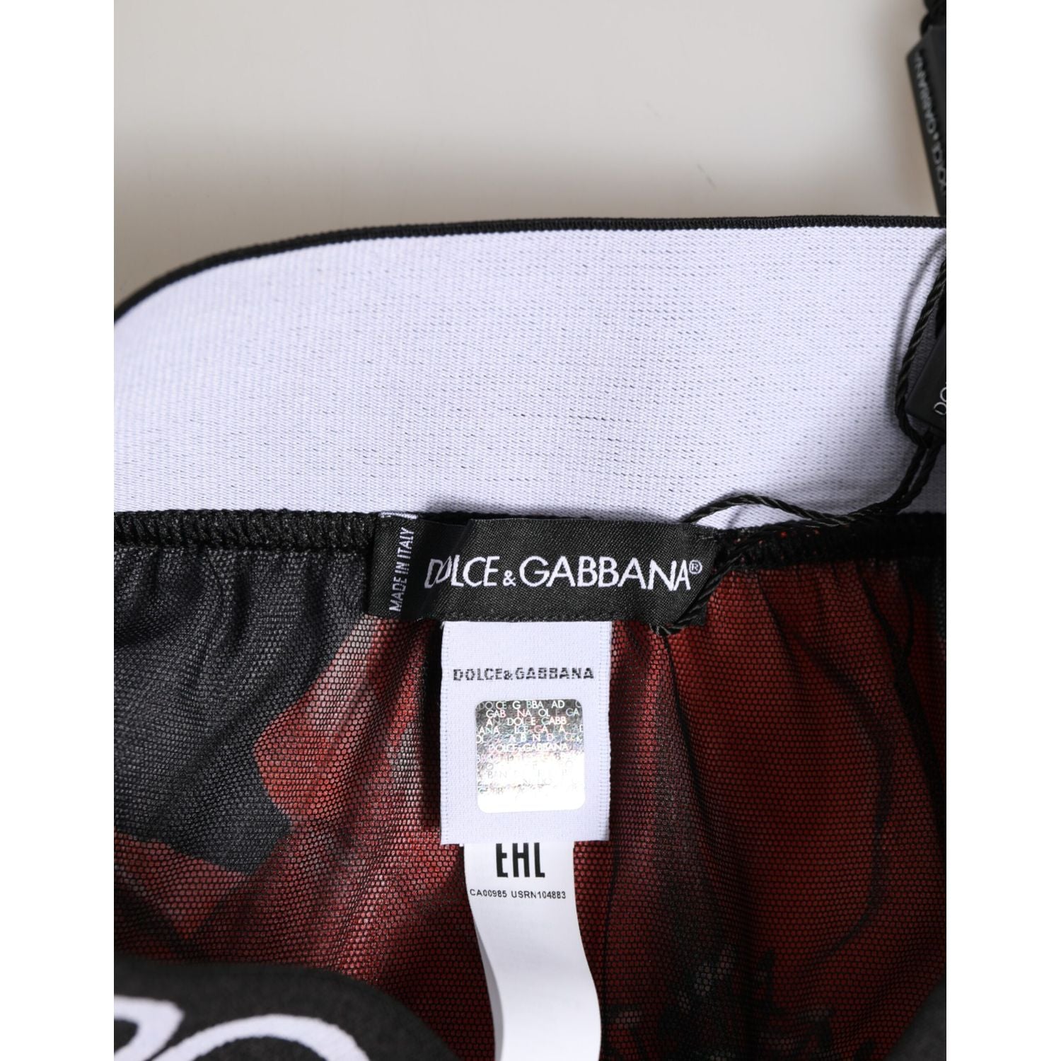Dolce & Gabbana Black Floral Silk High Waist Panty Underwear