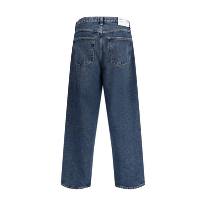 Back view of Agolde Blue Cotton Jeans Denim in medium wash skater style