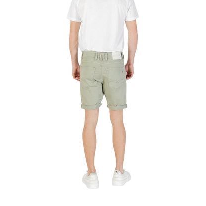 Replay Green Cotton Bermuda Shorts