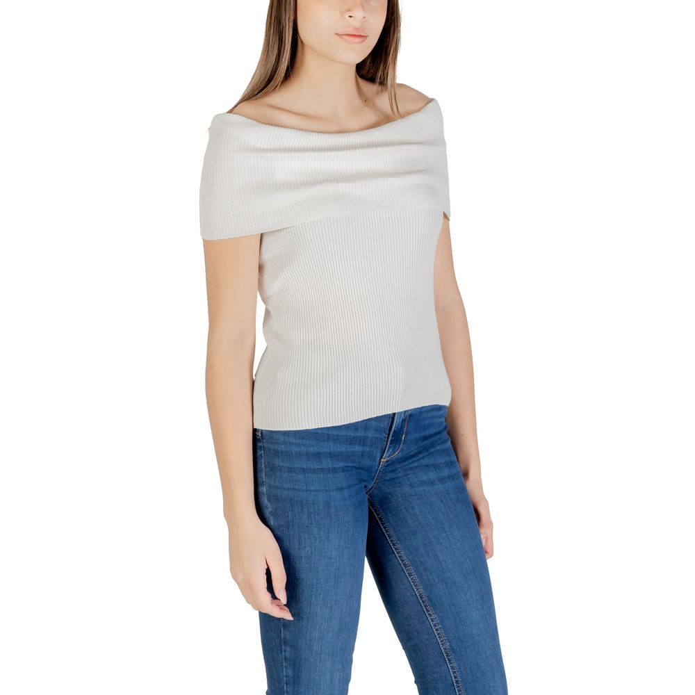 Only White Polyester T-Shirt