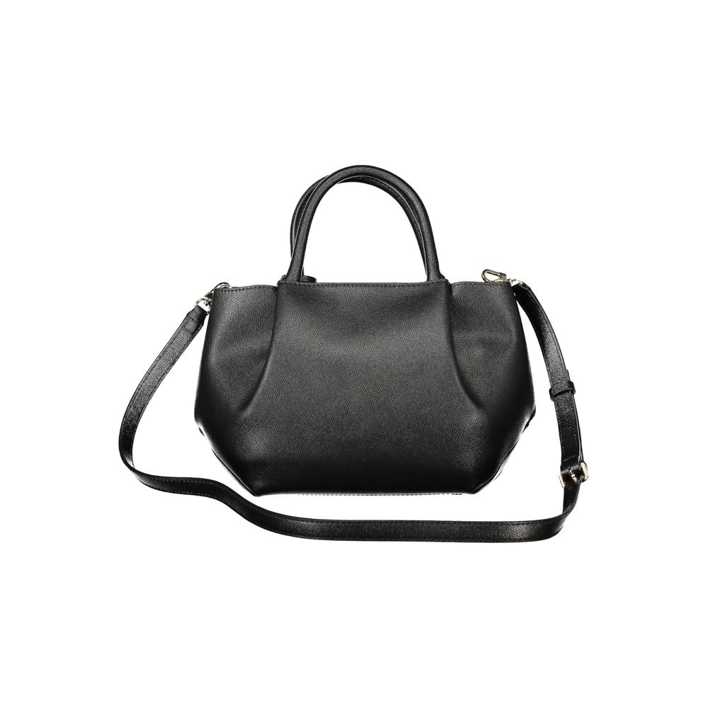Guess Jeans black polyethylene handbag with adjustable strap and durable design.