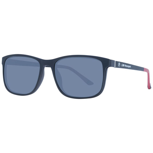 BMW Motorsport Gray Men Glasses Frame in full-rim square style, grey polarized lenses, plastic material, offering 100% UVA & UVB protection.