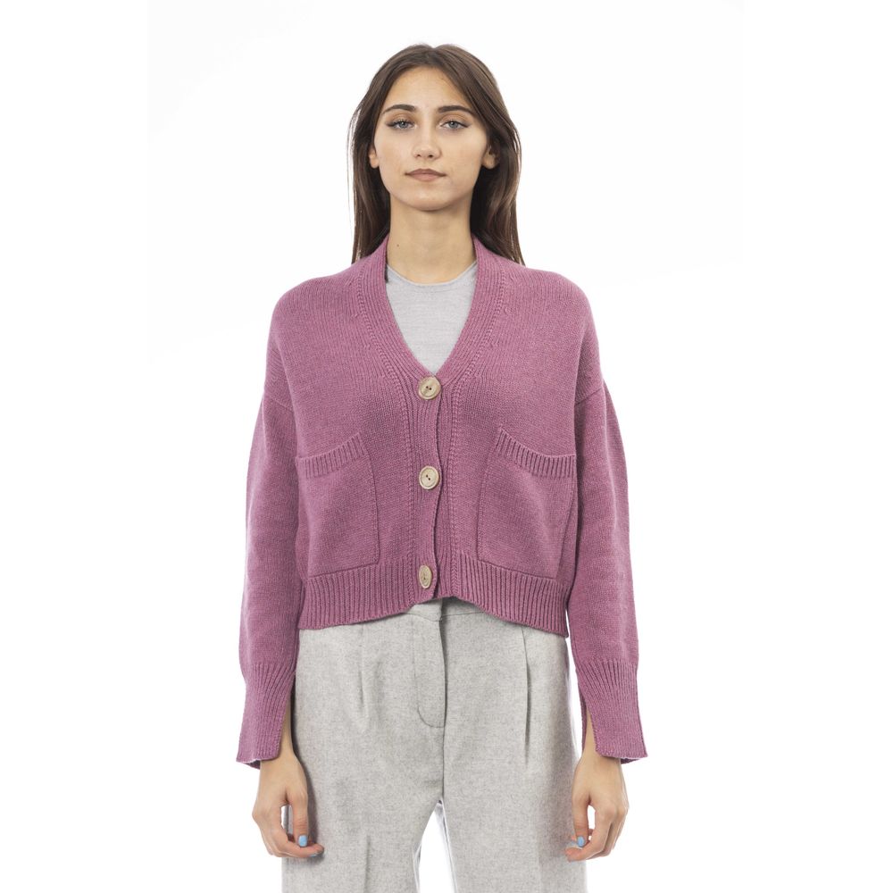 Alpha Studio Multicolor Merino Wool Cardigan