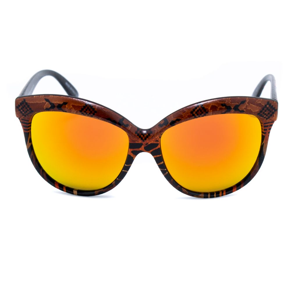 Italia Independent Bicolor Acetate Sunglasses with orange and black design, mineral lenses, size 58/20/140mm.