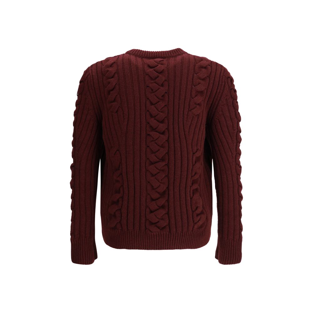 Alexander McQueen Bordeaux Fur Cashmere Sweater