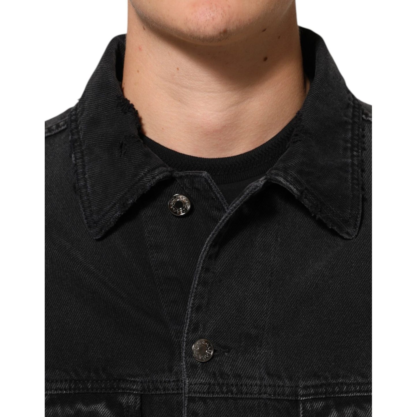 Dolce & Gabbana Black Cotton Stretch Denim Blouson Jacket