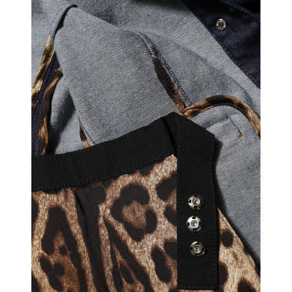 Dolce & Gabbana Dark Blue Cotton Collared Denim Coat Jacket