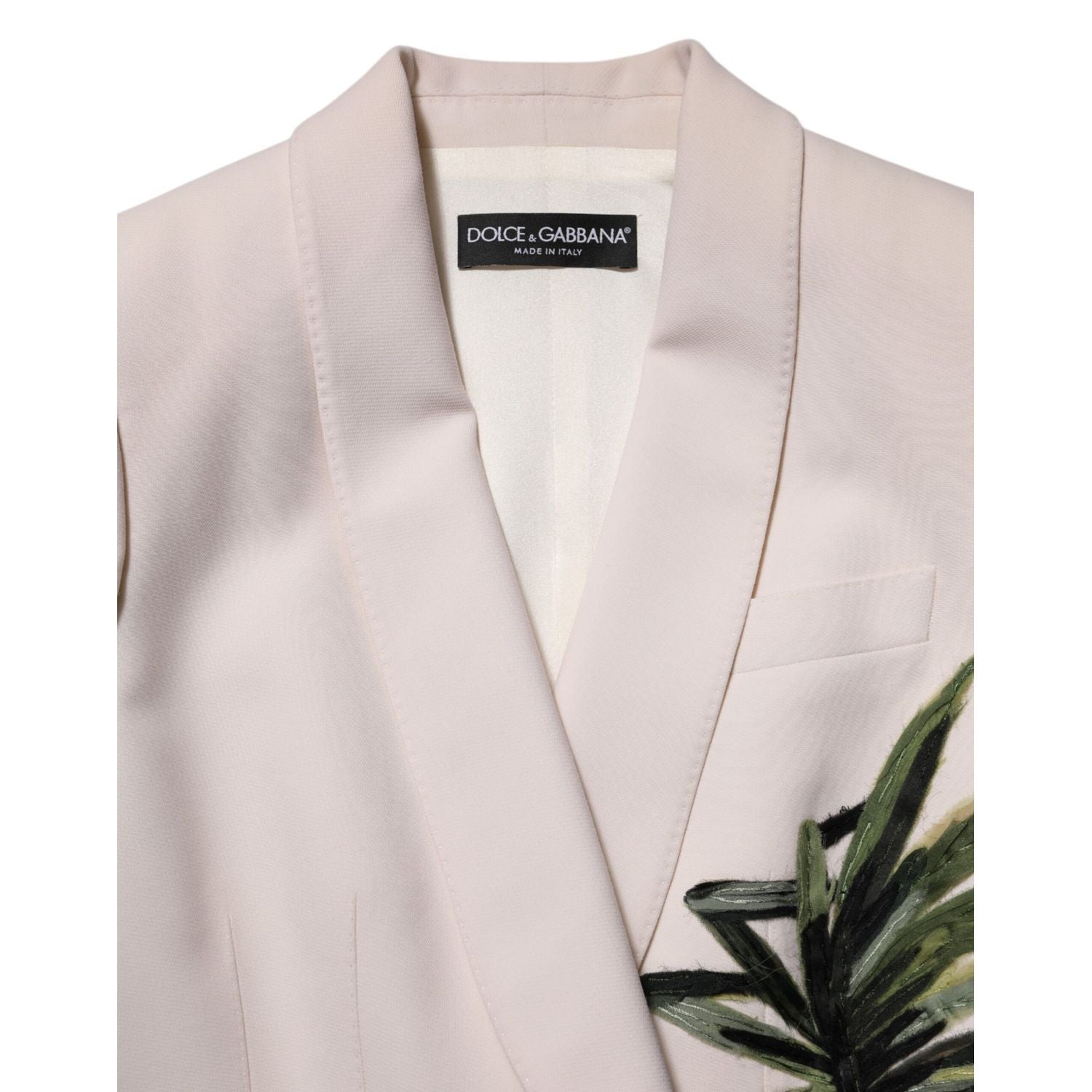 Dolce & Gabbana Beige Embroidered Single Breasted Jacket