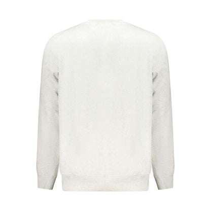 Accademia Militare Gray Recycled Cotton Men Sweater, back view, sustainable fashion with embroidery and logo design.