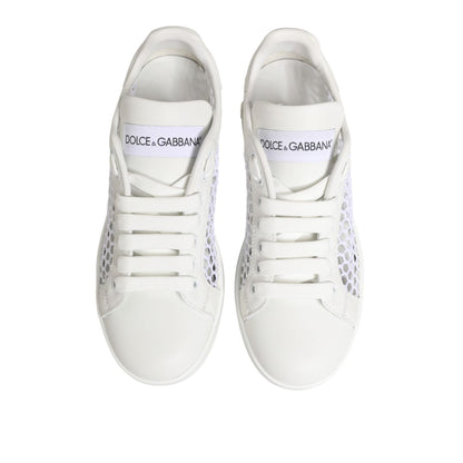Dolce & Gabbana White Mesh Inserts Low Top Sneakers Shoes