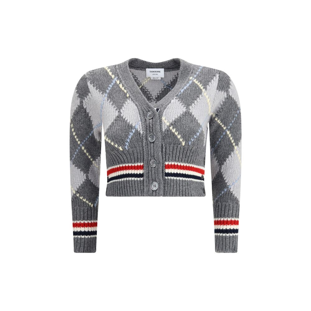 Thom Browne Gray Fleece Wool Cardigan