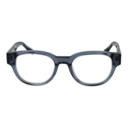 Trussardi Blue Acetate Glasses (Frames) for men with full-rim design and plastic demo lenses, featuring a blue acetate frame.