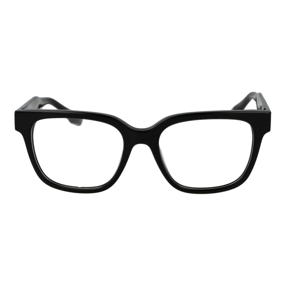 Trussardi Black Acetate Glasses (Frames) full-rim square style with demo lenses made of plastic in black color.