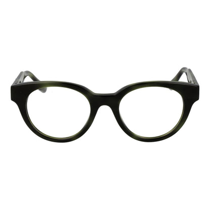 Trussardi Green Acetate Glasses (Frames) with full-rim browline style, unisex design, and green acetate frame.
